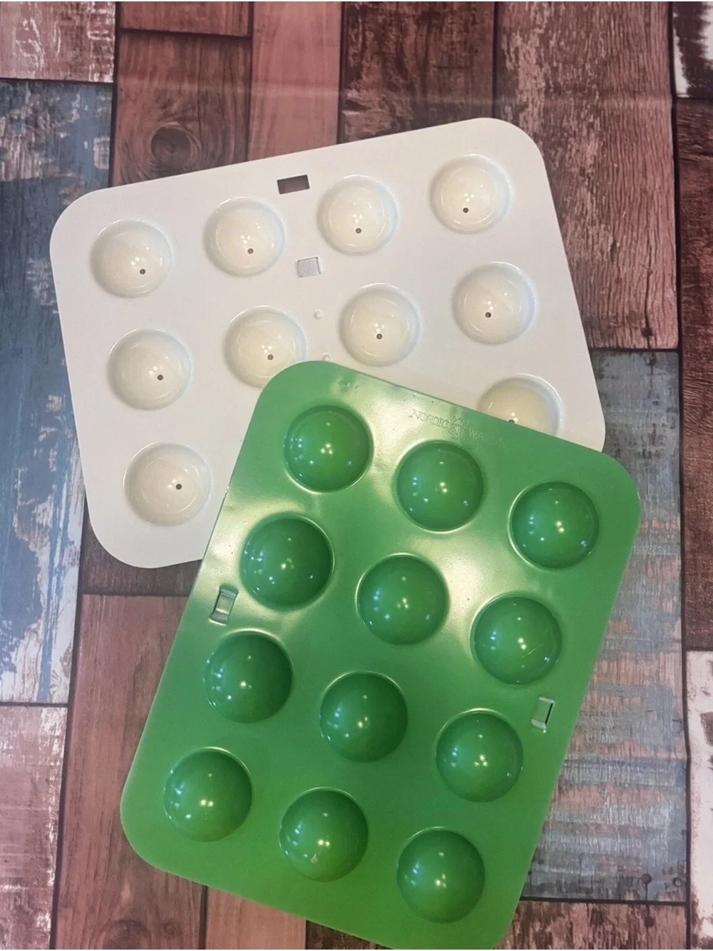 Nordic Ware Green Metal Cake Ball Tray - 12 Cavities